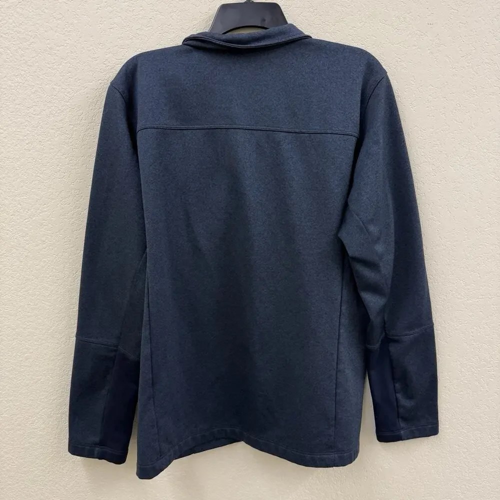 The North Face Mens L Navy Heather 1/2 Zip Fleece Lined Pullover Sweater FA16